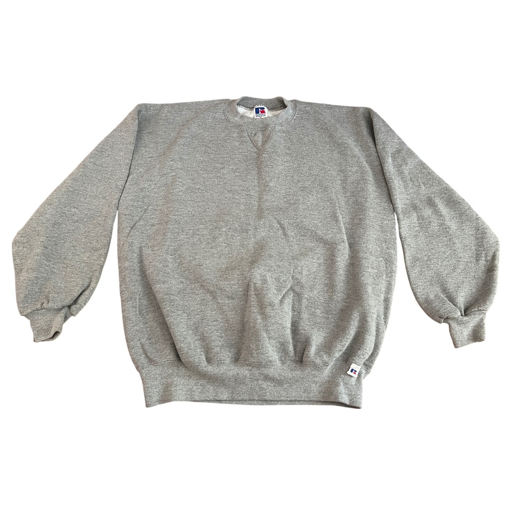 Vintage Russell Athletic XL Gray Made in USA Crewneck V-Stitch Sweatshirt